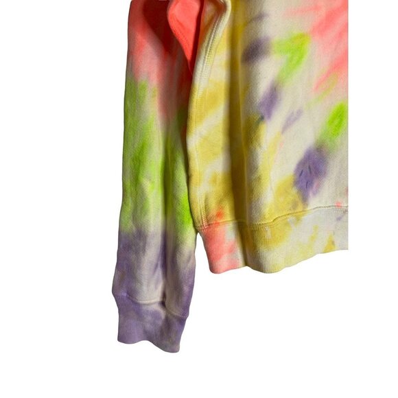 NWT RE/DONE x Hanes Classic Raglan Crewneck Neon Spiral Tie Dye-sz Large - Picture 8 of 9
